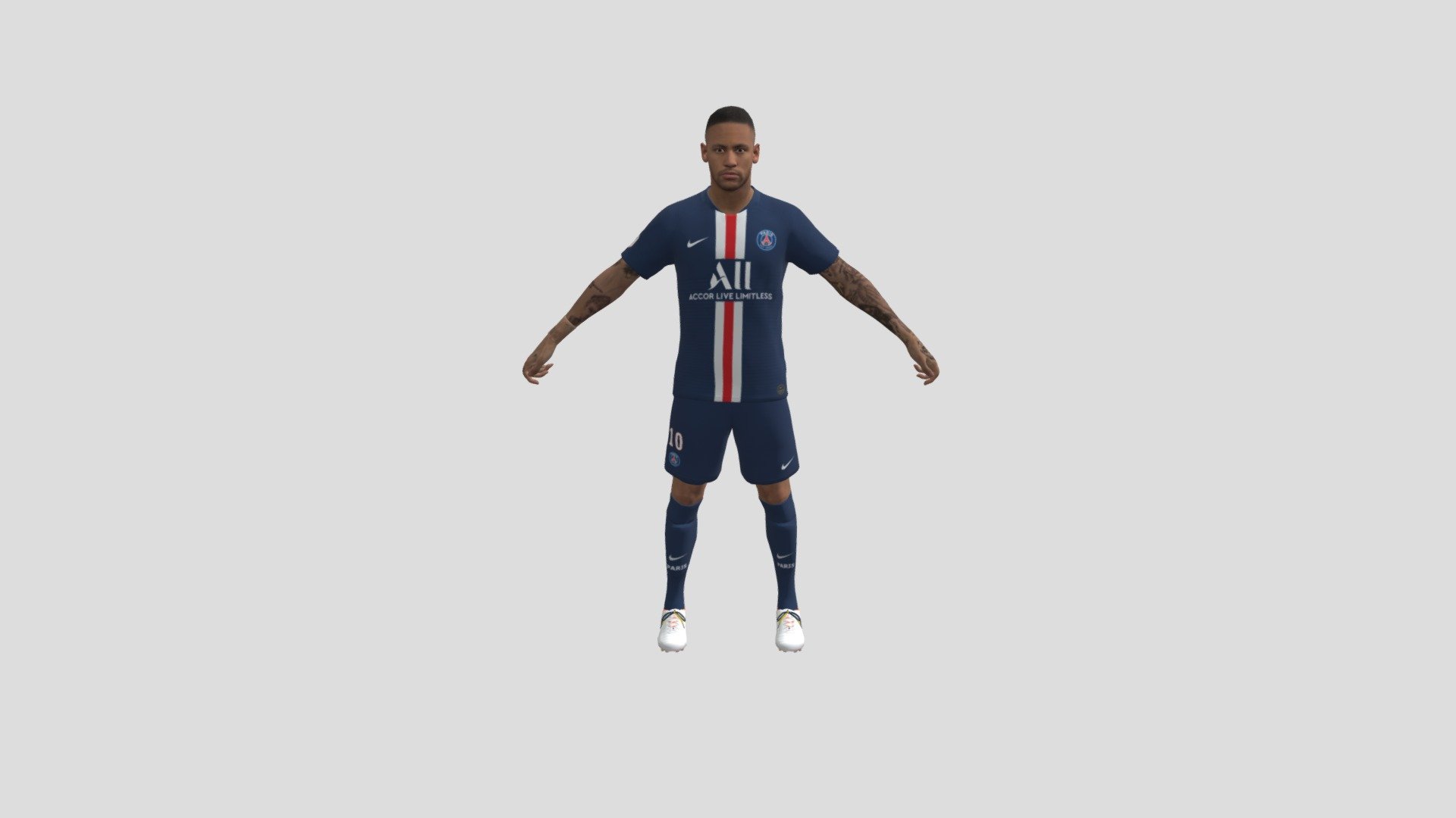 neymar 3d free football model #free + animation